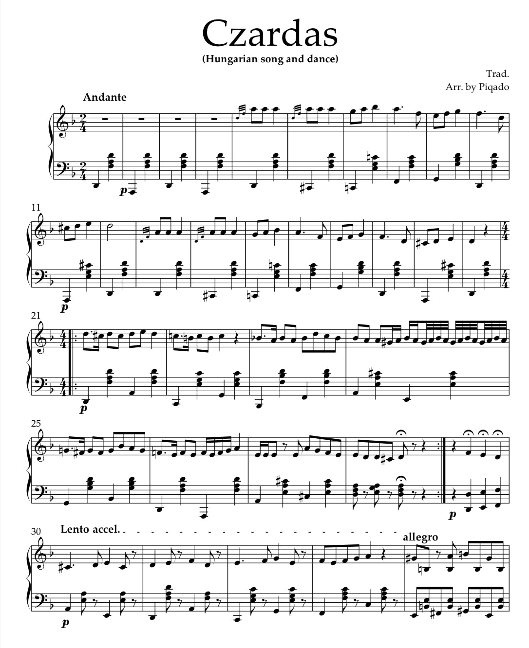Czardas (Hungarian song and dance) - Trad.
