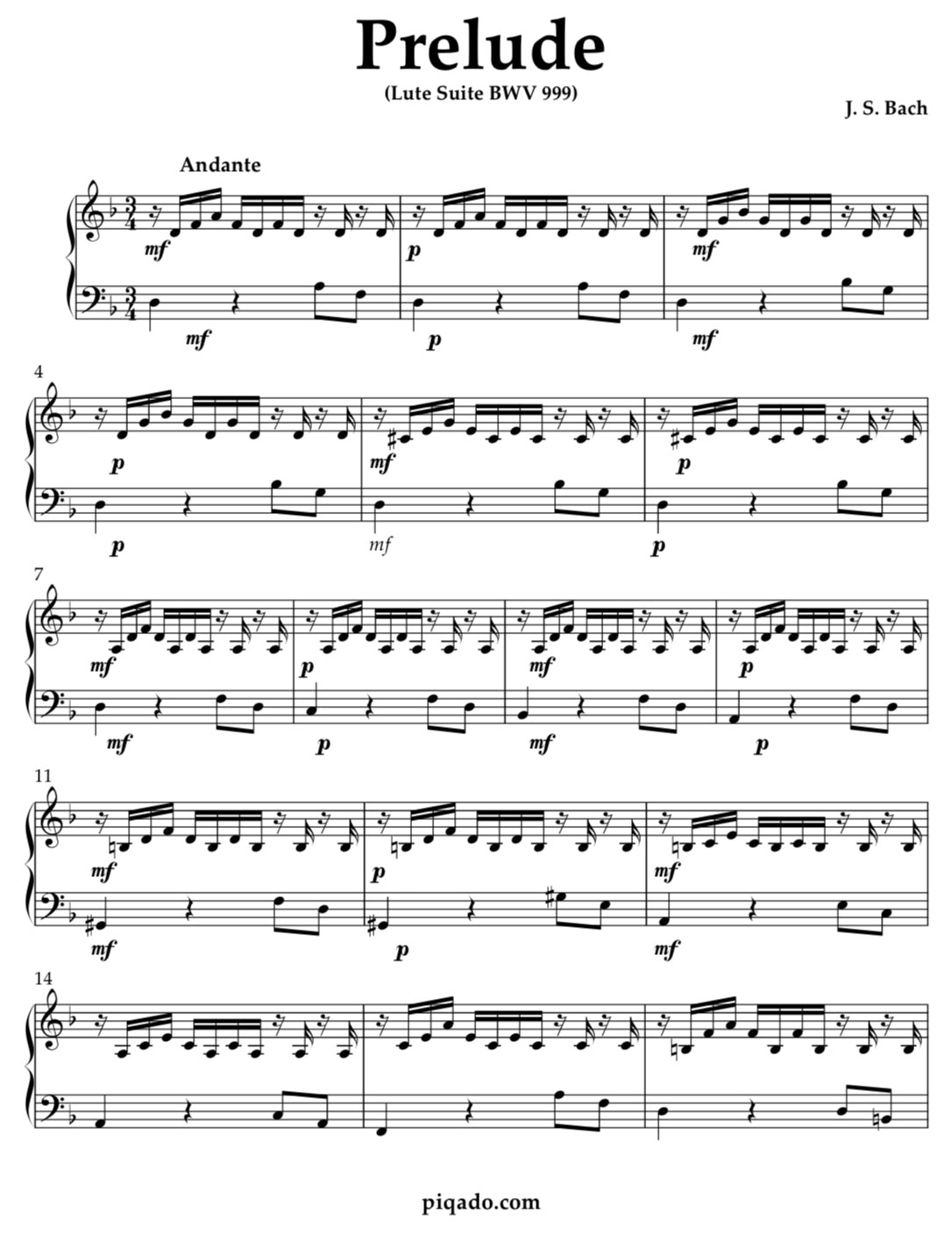 J. S. Bach - Prelude (lute suite BWV 999)