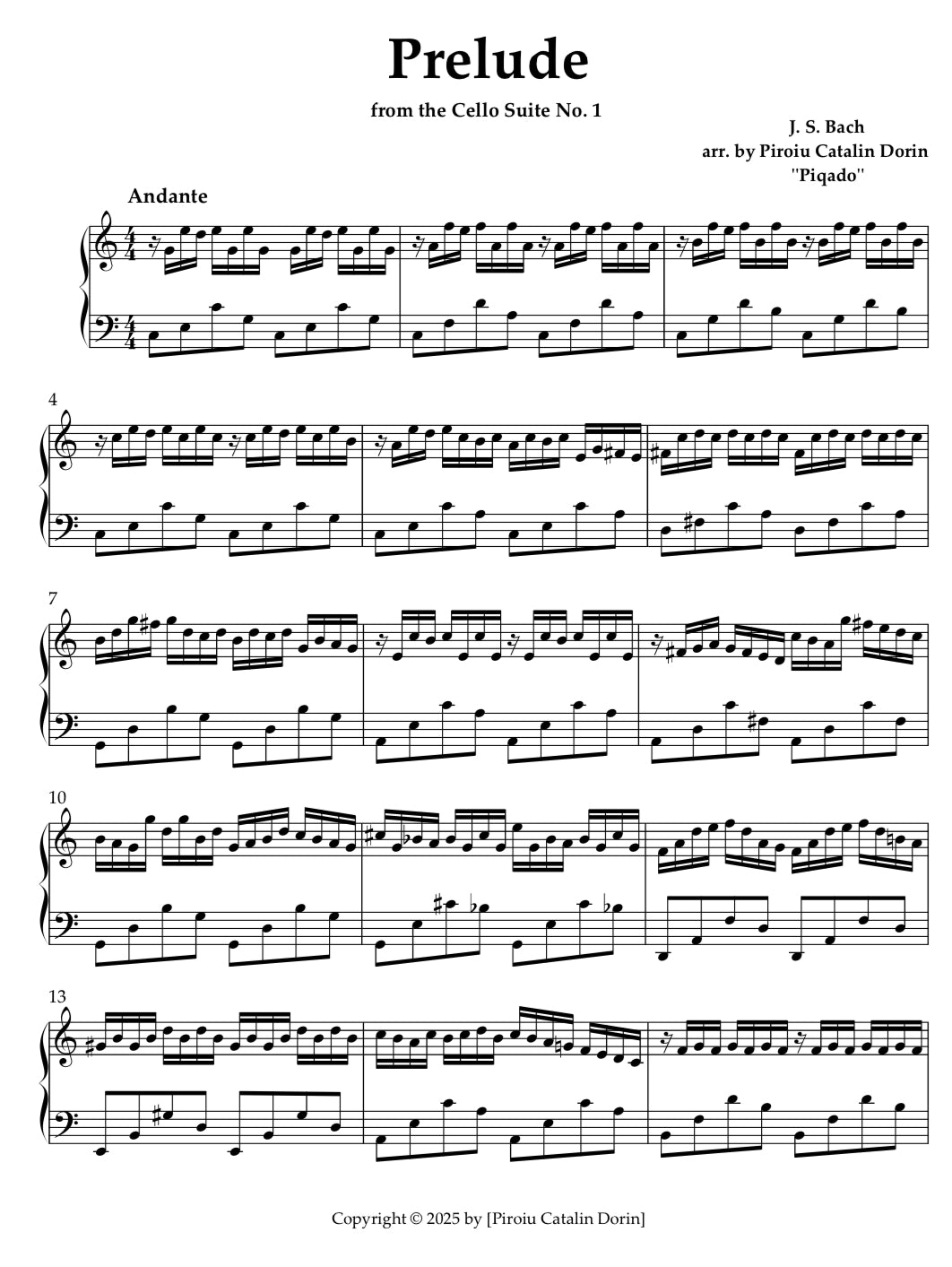 J.S. Bach - Prelude from Suite 1