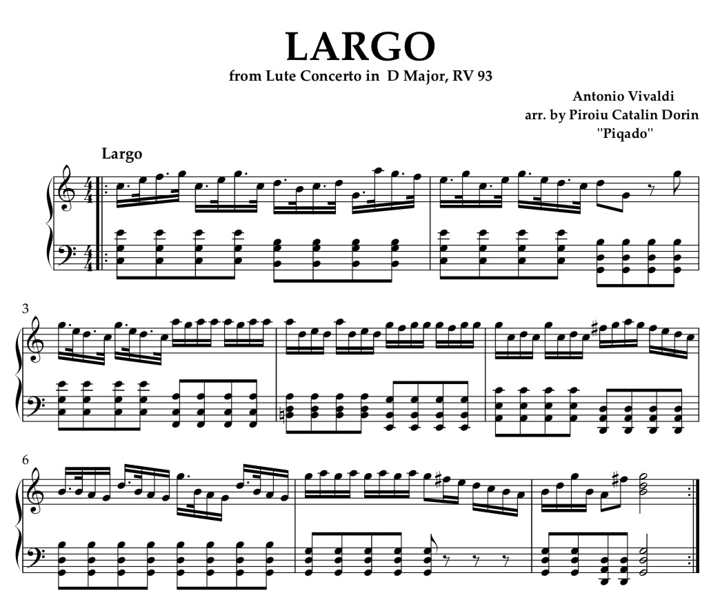 Largo (from Lute Concerto RV93) - Antonio Vivaldi
