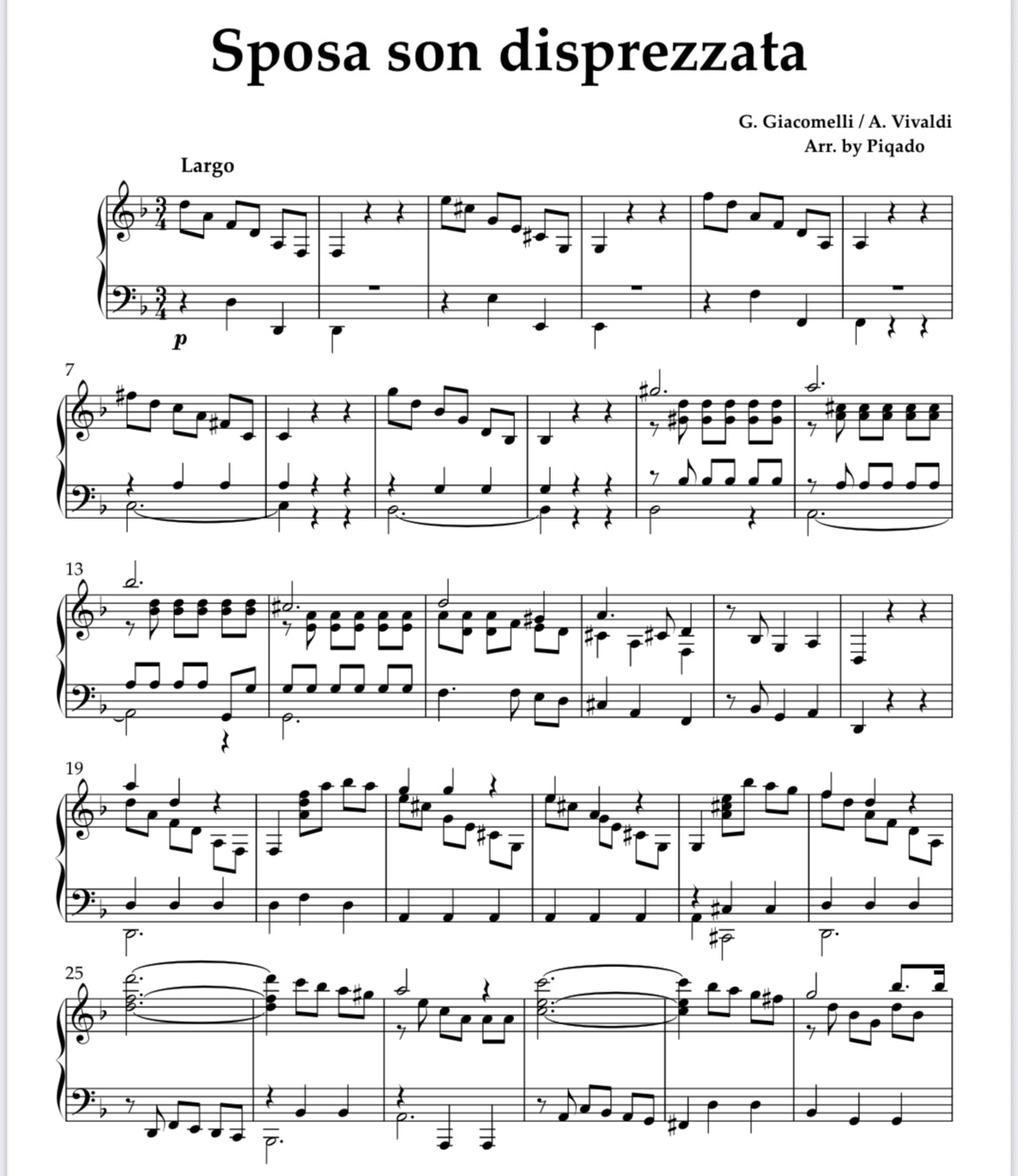 Sposa son disprezzata - Geminiano Giacomelli / Vivaldi